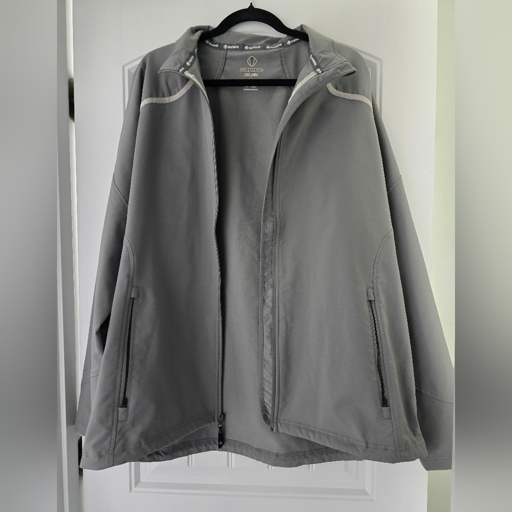 Sunice Gray Windbreaker Jacket Smooth Zipper Closure